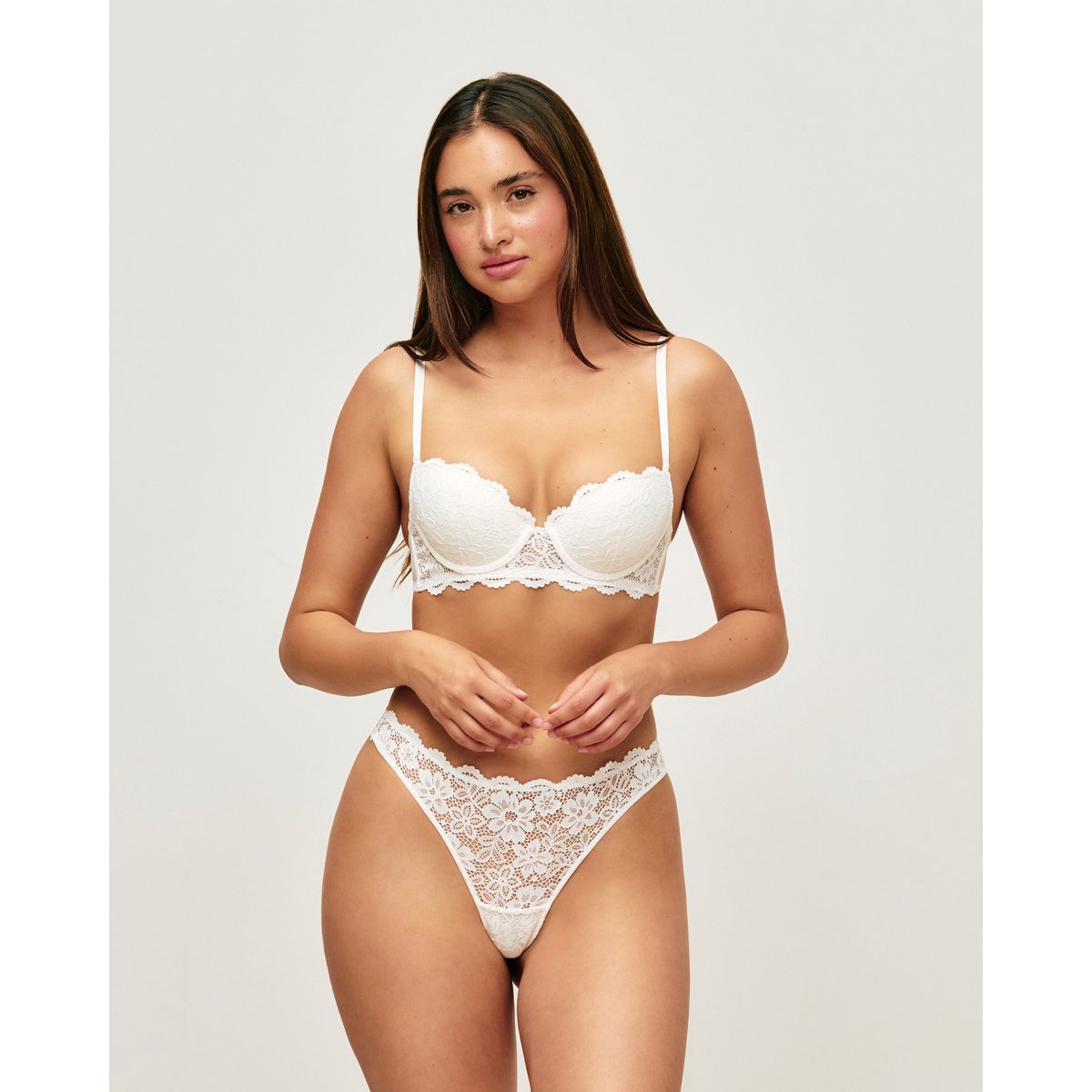 Tanga en dentelle florale FAVORIZ blanc, UNDIZ