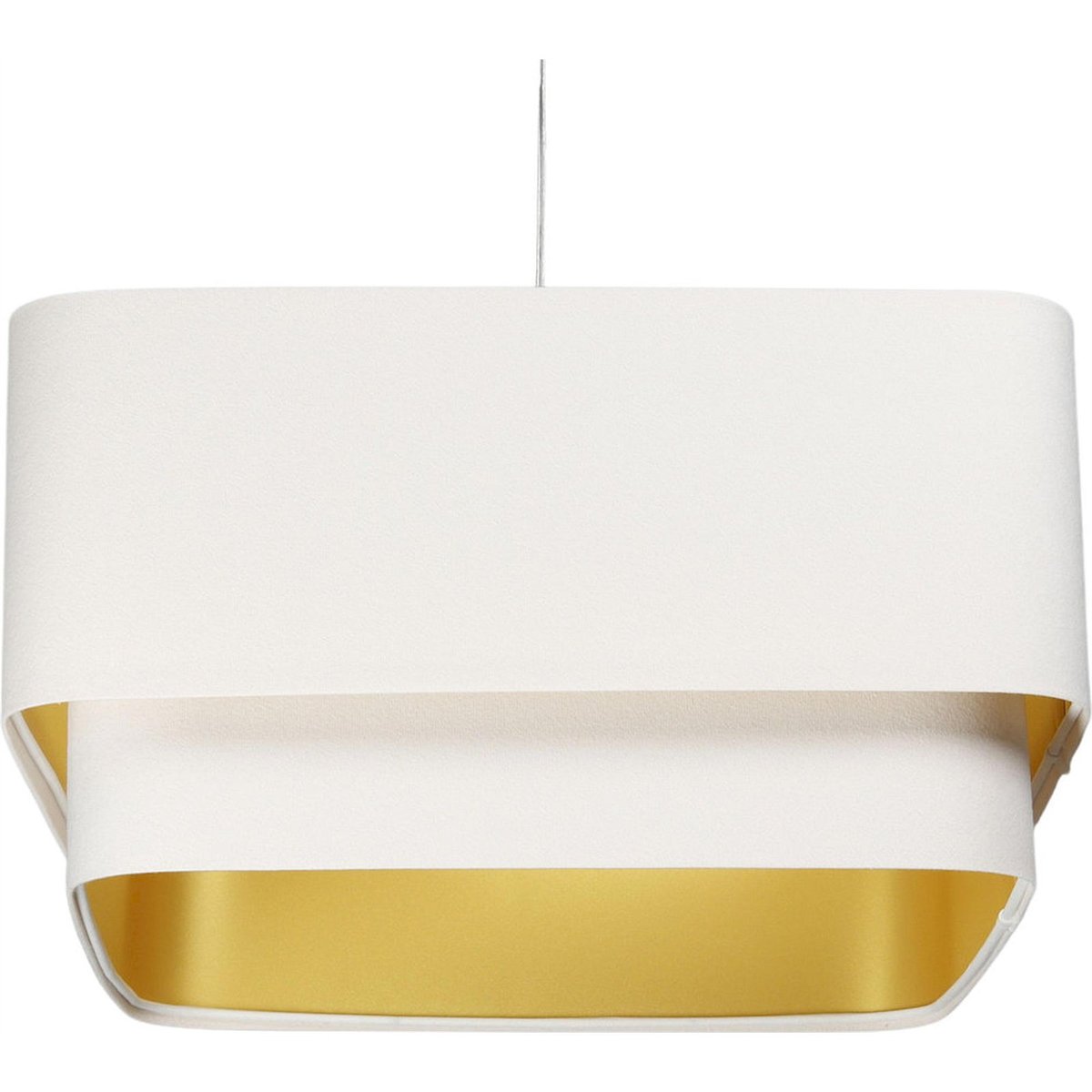 Suspension en velours, KWADRO DUO blanc crème et finition dorée opulente, BPS KONCEPT