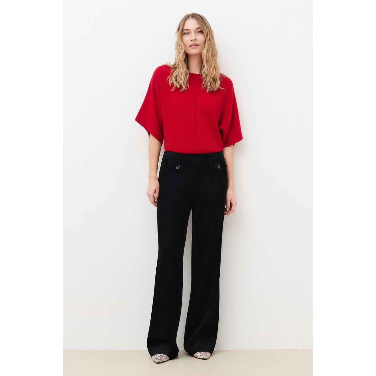 Pantalon droit effet velours PARCHIBALD noir, CAROLL