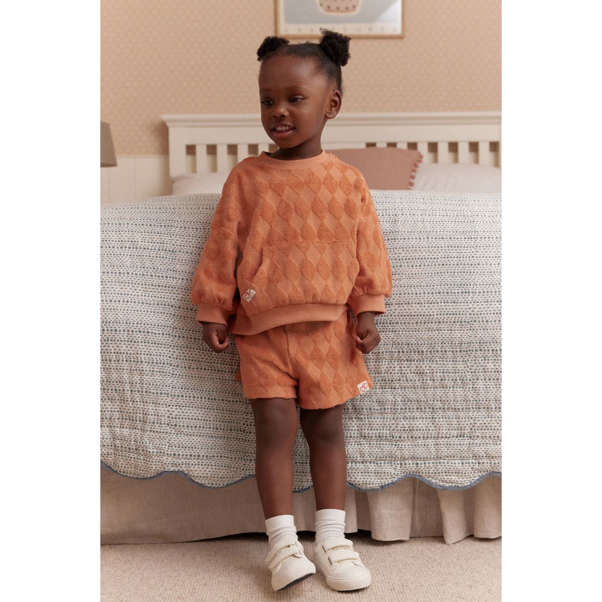 Sweat ras du cou et short orange, NEXT