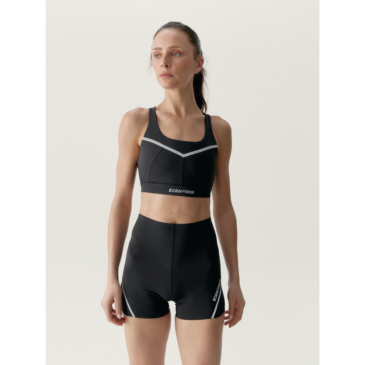 Brassière de Sport Performance Fixation Haute LUNA RUN noir, BORN