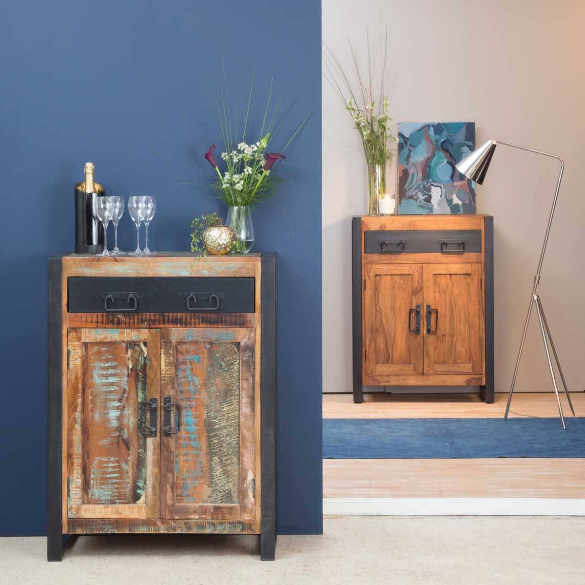 Buffet en bois d'acacia et métal HAVANA bois foncé, MADE IN MEUBLES