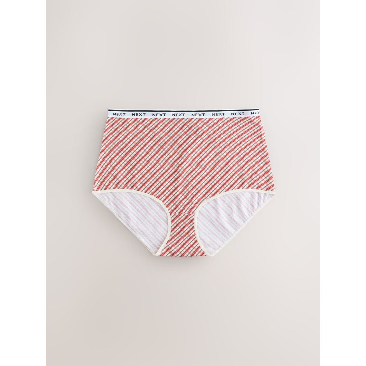 Culotte en coton à logo, lot de 7 nœuds rouges/carreaux marine, NEXT