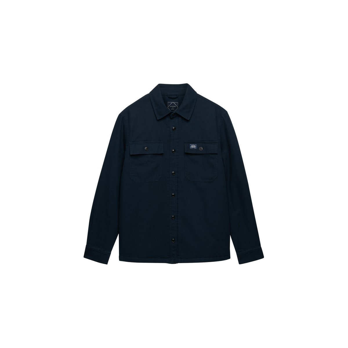 Surchemise Miller Vintage Doublée en Borg bleu marine chrome nordique, SUPERDRY