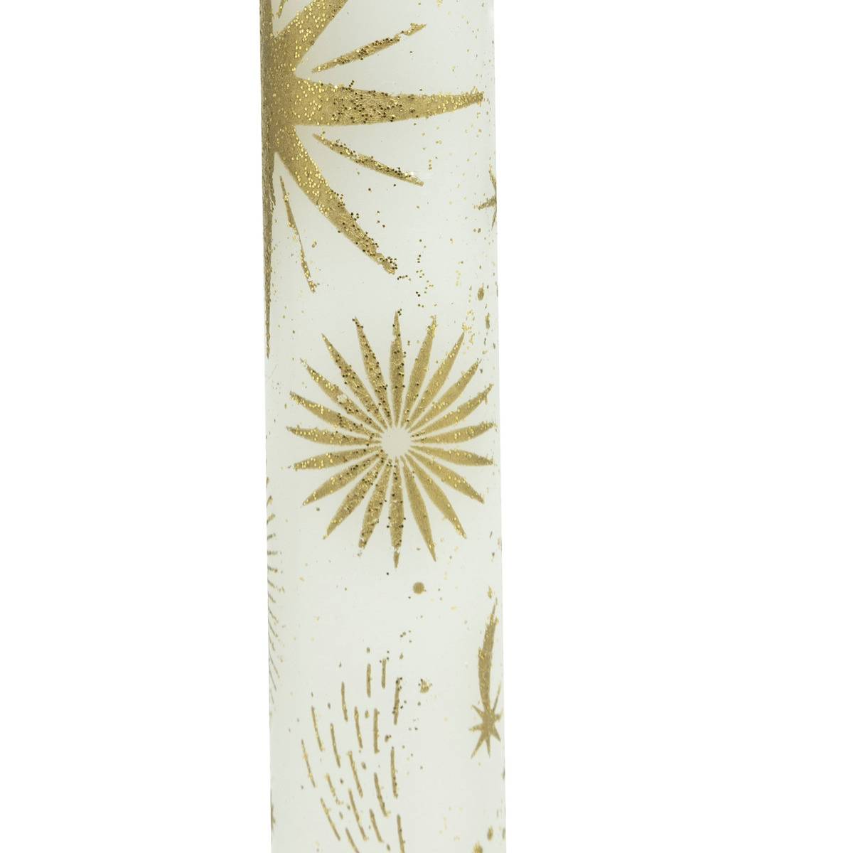 Lot de 2 bougies bâton imprimées étoiles 144g blanc, ATMOSPHERA