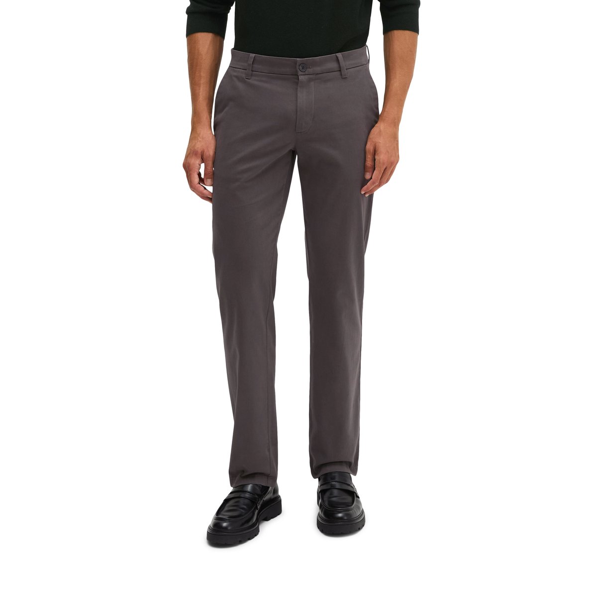 Chino modèle Mads, coupe classique en mélange de coton bio doux gris, MARC O'POLO