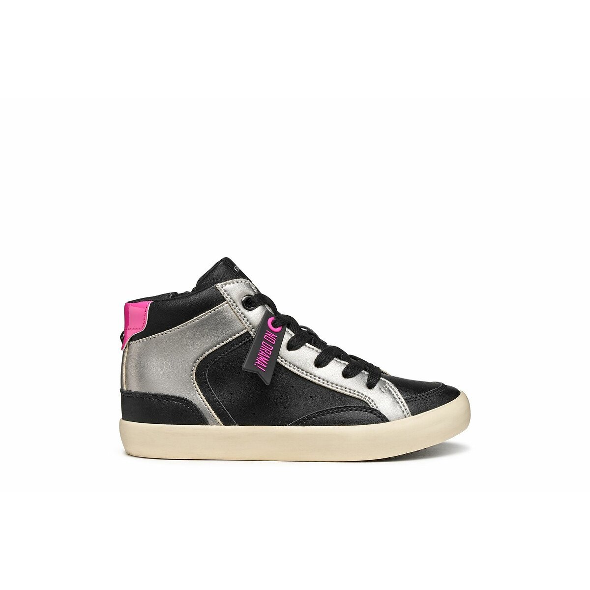 Kids Gisli Breathable High Top Trainers black/fuchsia, GEOX