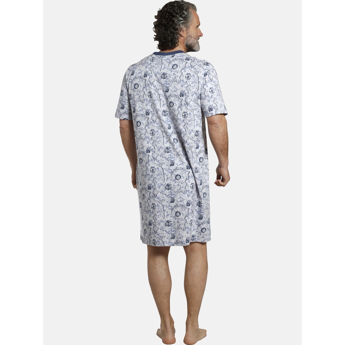 Chemise de nuit UNNI bleu à dessin, JAN VANDERSTORM