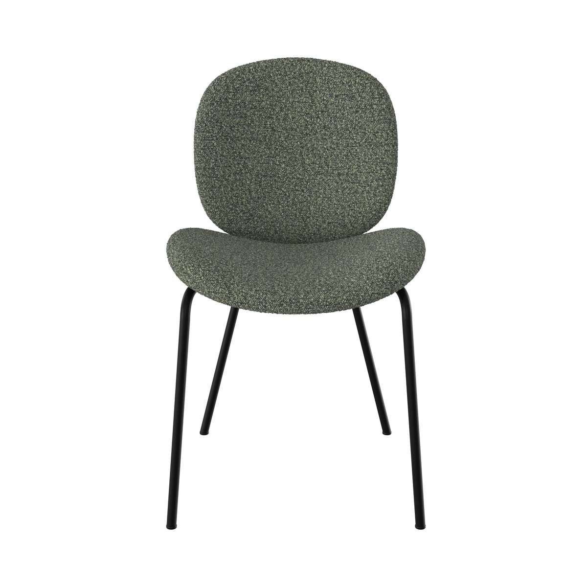 Lot de 2 chaises en tissu bouclé et pieds en métal - IRIS vert, MAISON PAVANE