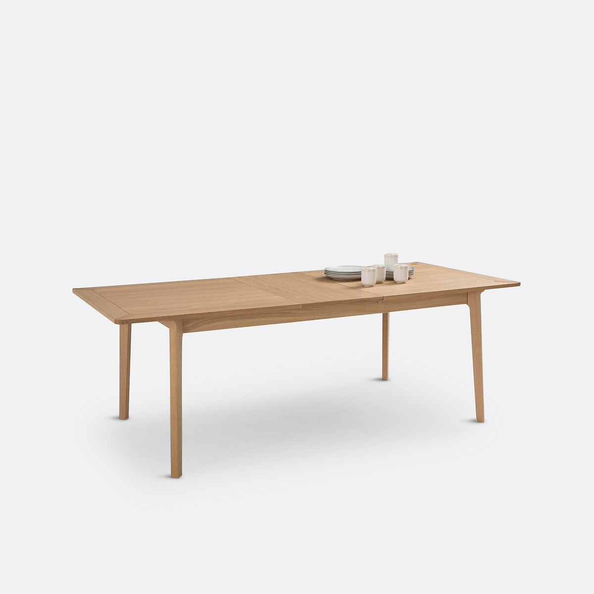 Table à manger, extensible, en plaqué chêne, 6 à 10 couverts, PULLY chêne, LA REDOUTE INTERIEURS