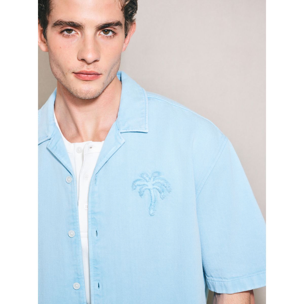 Chemise à manches courtes et motif edit bleu, NEXT