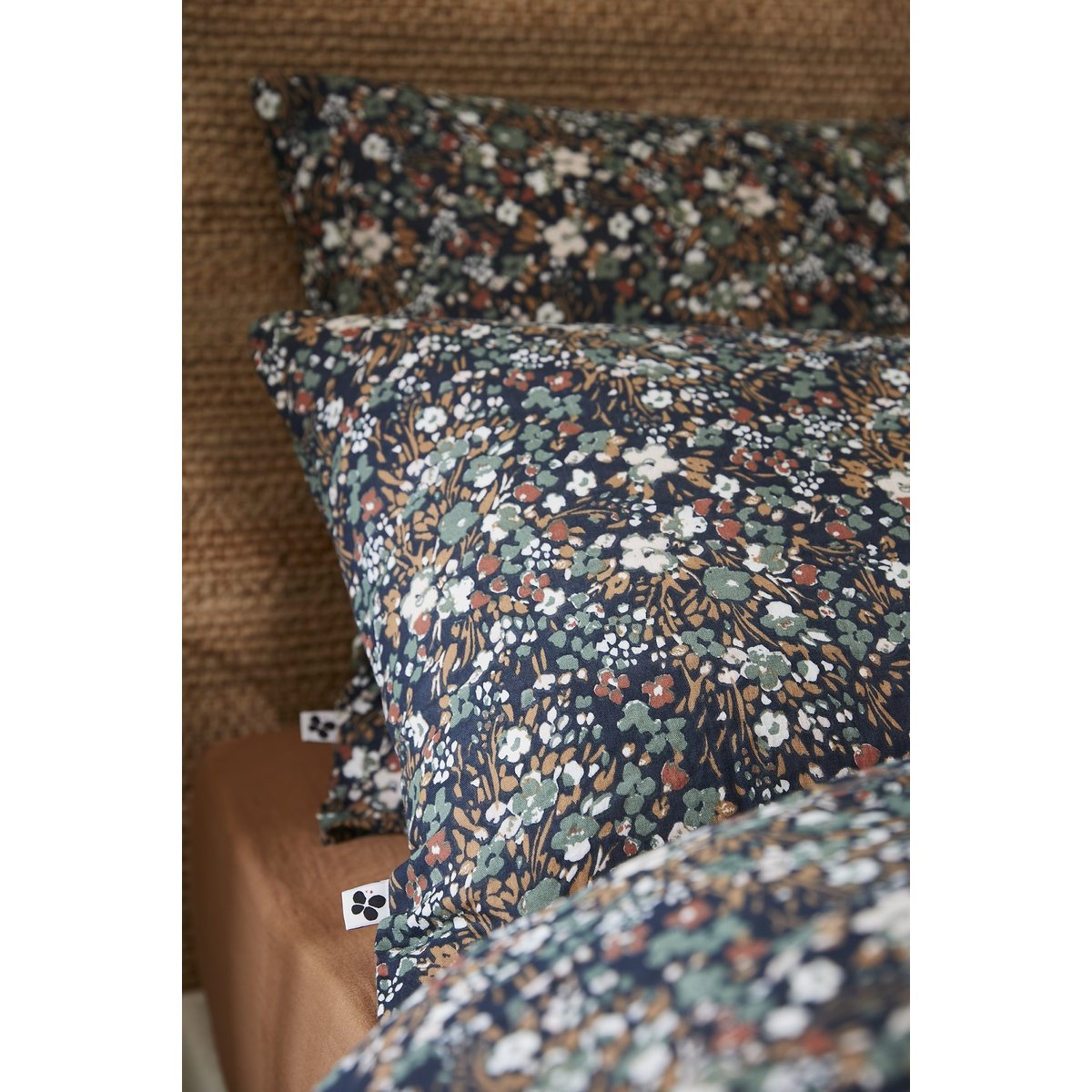 Taie d'oreiller gaze coton 60 x 60 cm Capucine bleu nuit bleu nuit, EDEN