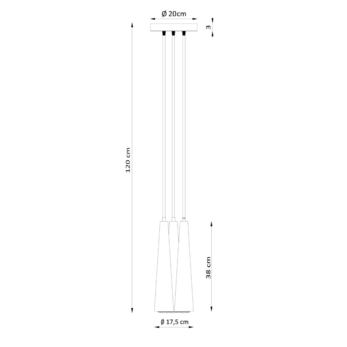 Suspension Bois Bois Naturel GU10 3 Sula marron, EDEN