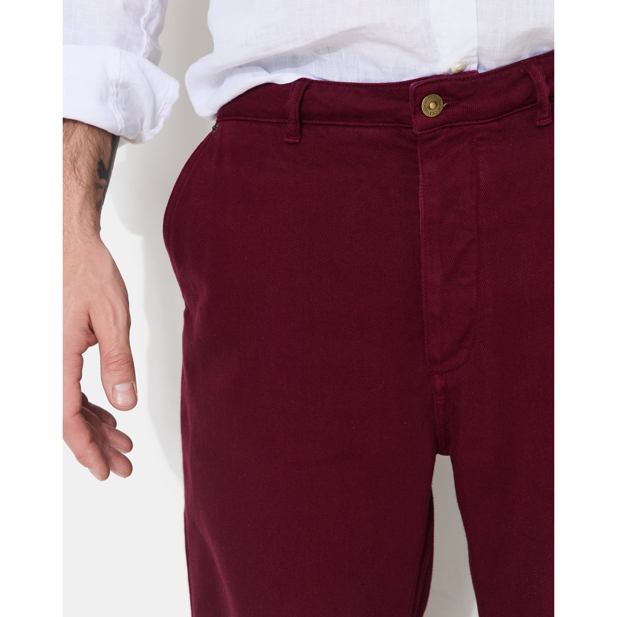 Pantalon large en coton DRAKE burgundy, CHEVIGNON