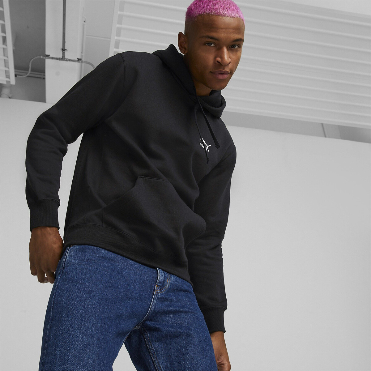 Sweat à capuche petit logo Prime noir, PUMA