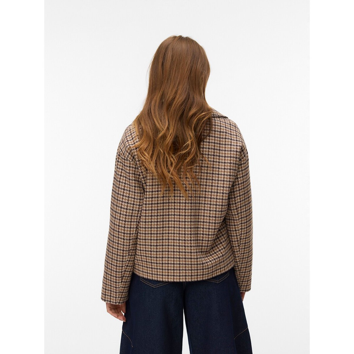 Manteau court à carreaux imprimé carreaux, VERO MODA