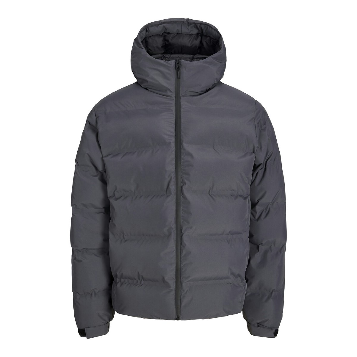 Piumino corto cappuccio fisso e collo alto, per l'inverno grigio asfalto, JACK & JONES