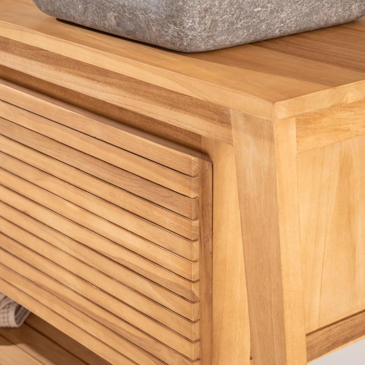 Meuble en teck rectangle 140 SCANDINAVE naturel, WANDA COLLECTION