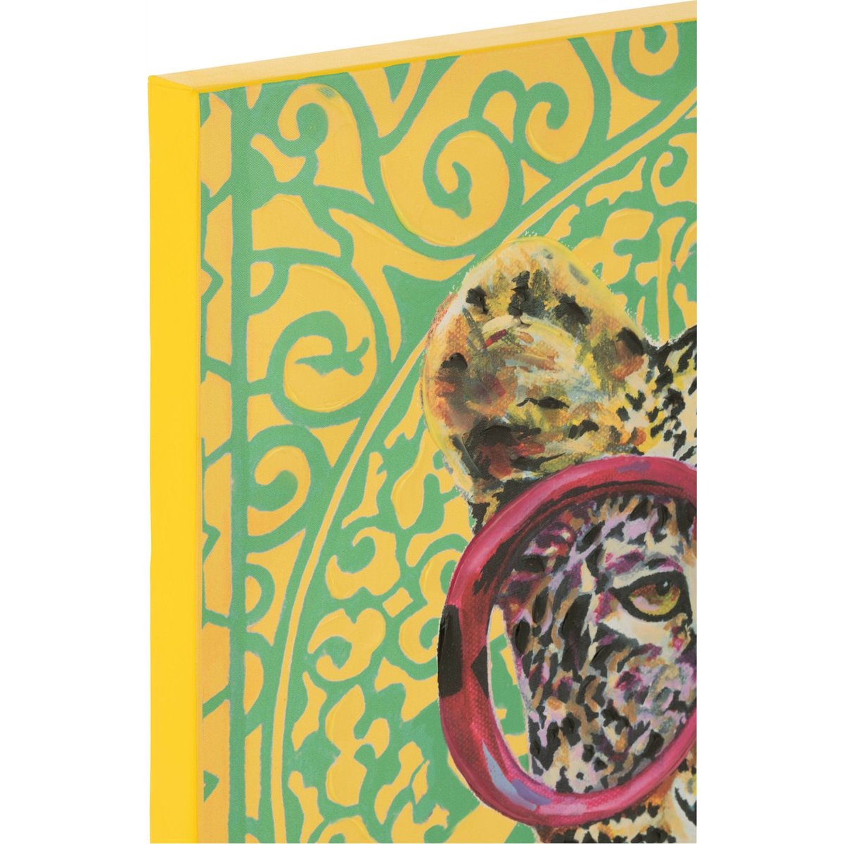 Tableau pop art tigre sur toile rectangulaire pop art multicolore vif et jaune, RECOLLECTION