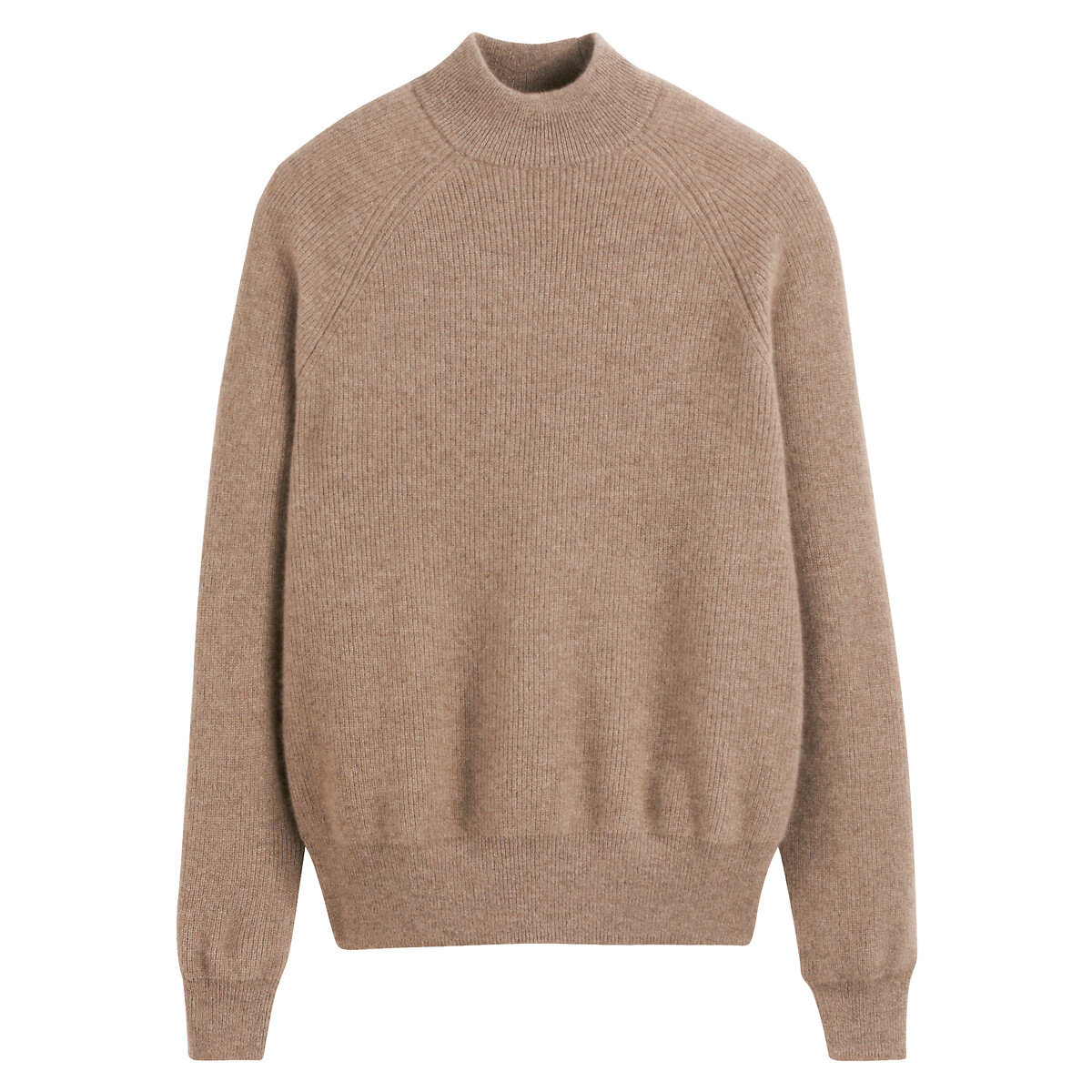 Pull en cachemire col montant en fine maille taupe, LA REDOUTE COLLECTIONS