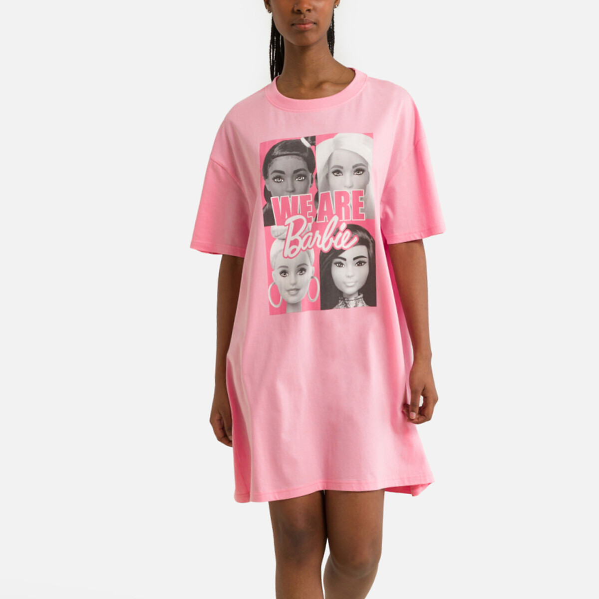 Chemise de nuit oversize Barbie rose pale, BARBIE