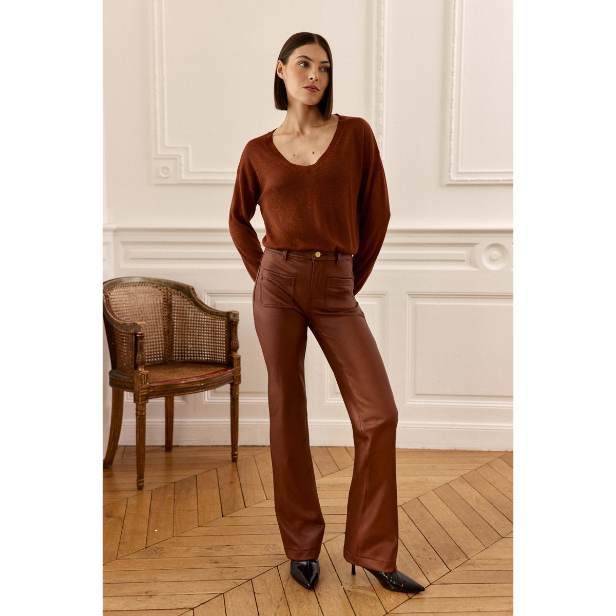 Pull col v uni MONNYTA 15-camel, LA PETITE ETOILE