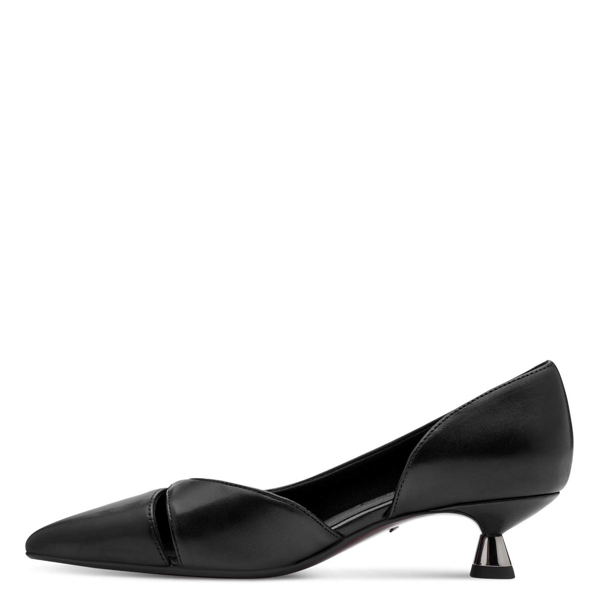 Escarpin pointu noir cuir, TAMARIS