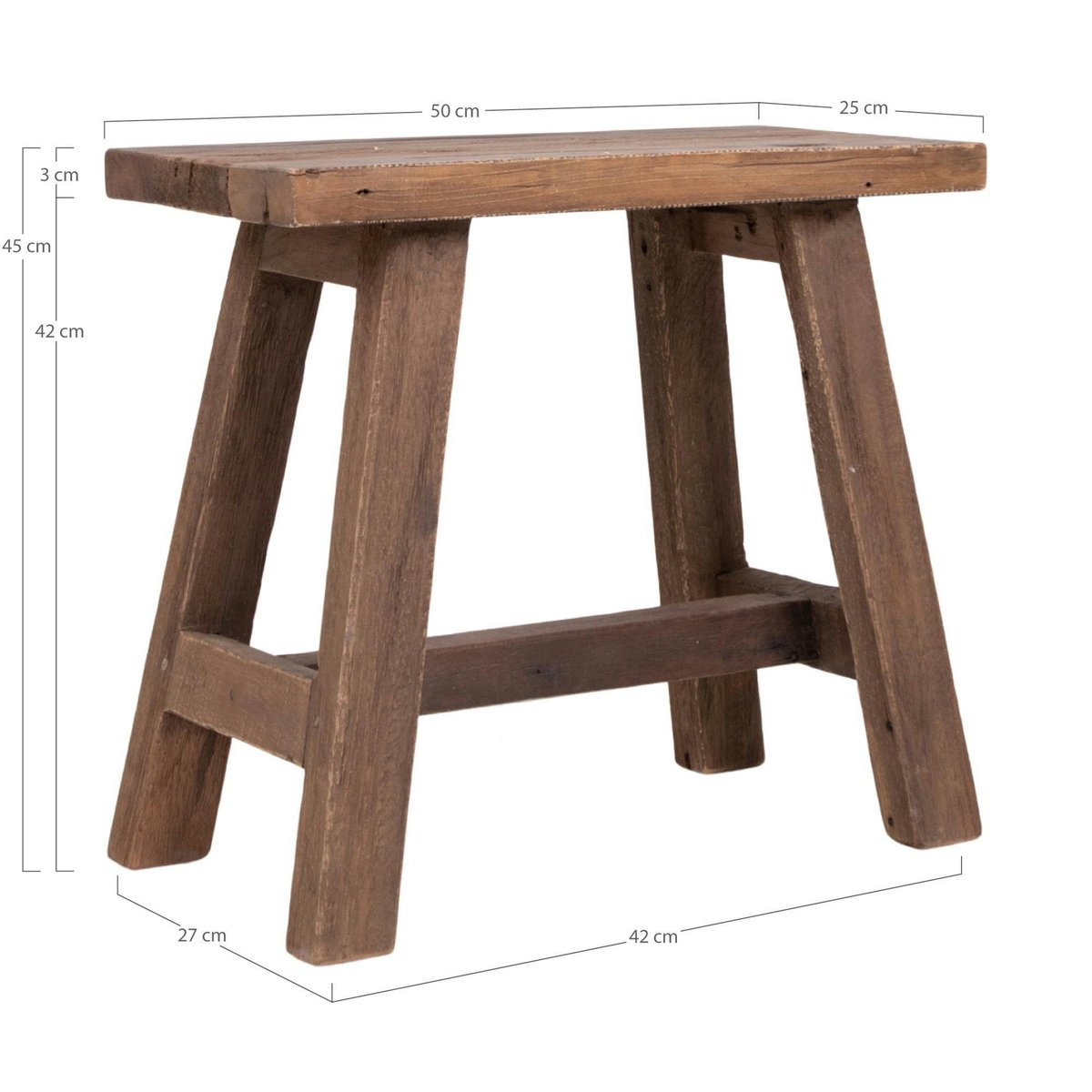 Tabouret en teck NARA bois naturel, PIER IMPORT