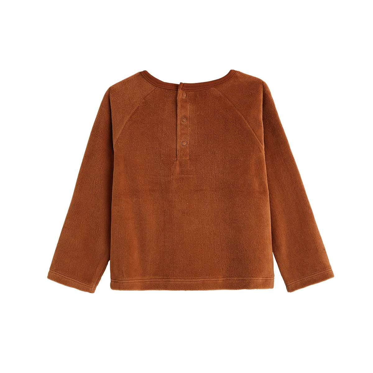 Pyjama enfant 2 pièces en velours Moka marron, PETIT BEGUIN