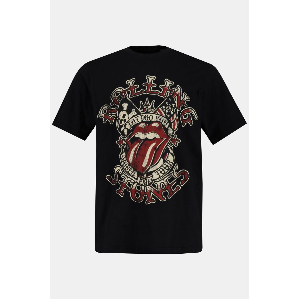 T-shirt,manchescourtes,RollingStones noir, JP1880