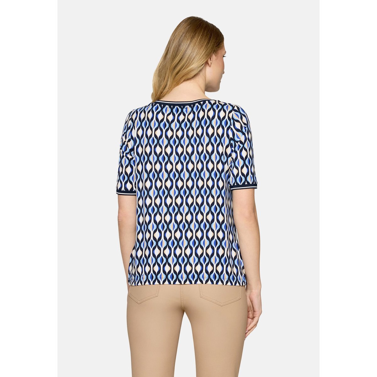 Haut casual à cordon coulissant sous tunnel bleu/blanc, BETTY BARCLAY