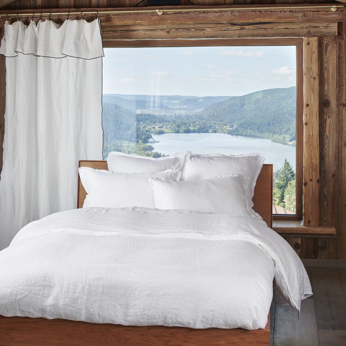 Drap Plat Uni - LIN LAVE blanc, TRADITION DES VOSGES