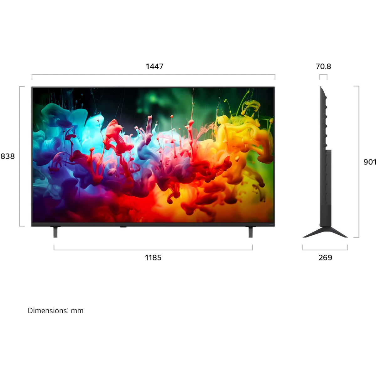 TV Mini LED 65QNED71B (2026) 65" (164 cm) 4K Ultra HD - Smart TV couleur unique, LG