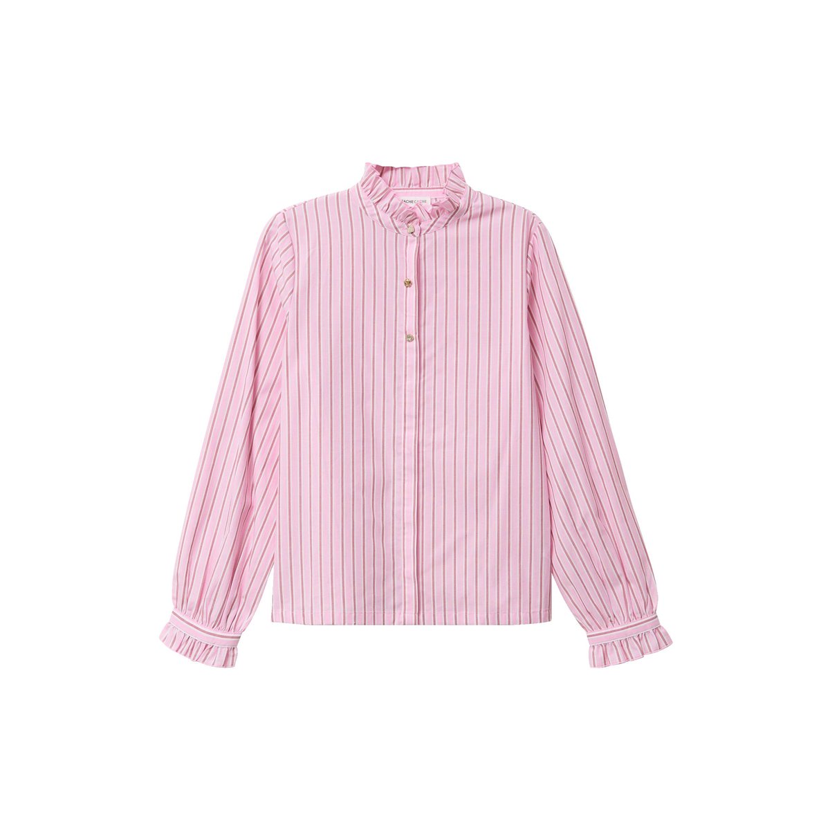 Chemise droite manches longues rose, CACHE CACHE