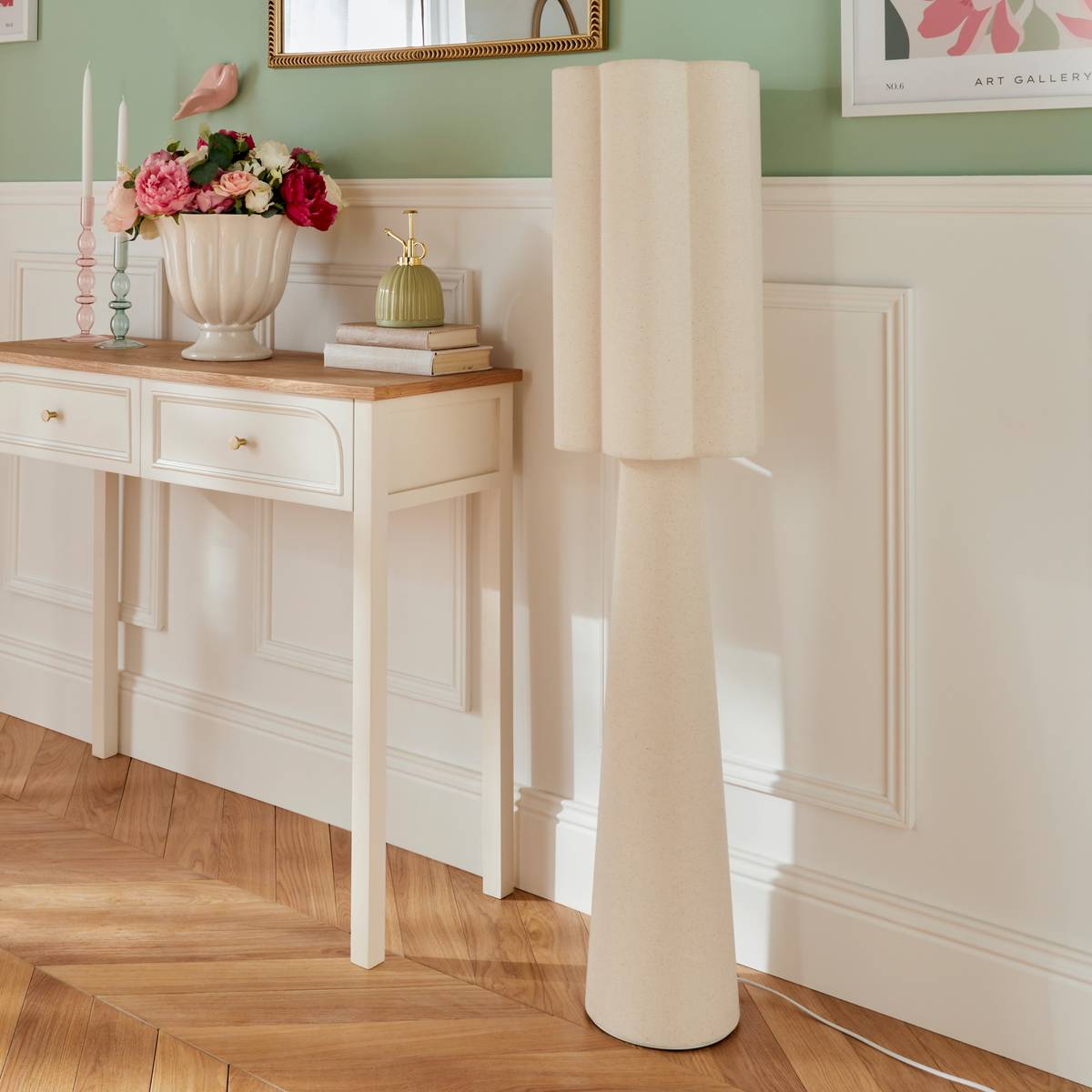 Cache-pot FLEUR DE ROSE blanc, ATMOSPHERA