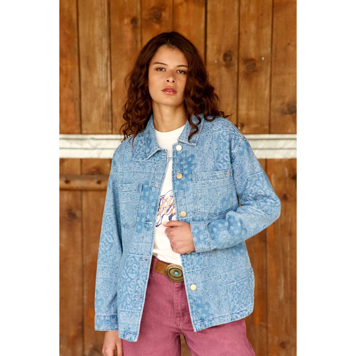 Veste col chemise imprimé jacquard VITALO 47-bandana, LA PETITE ETOILE