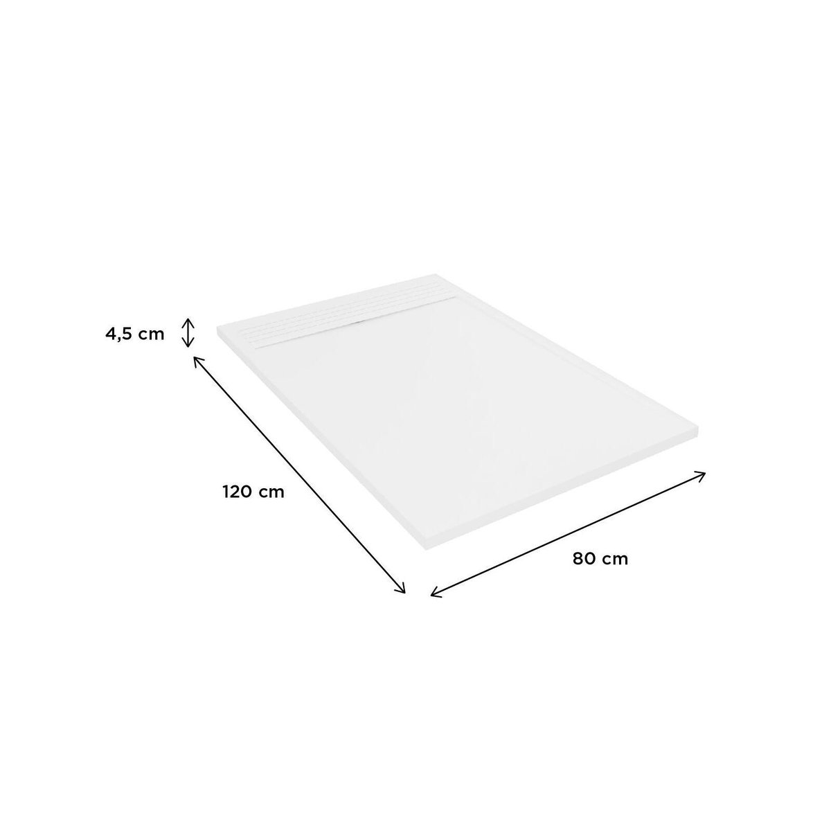 Receveur de douche en béton extra-plat JOSEPH blanc, MOB IN
