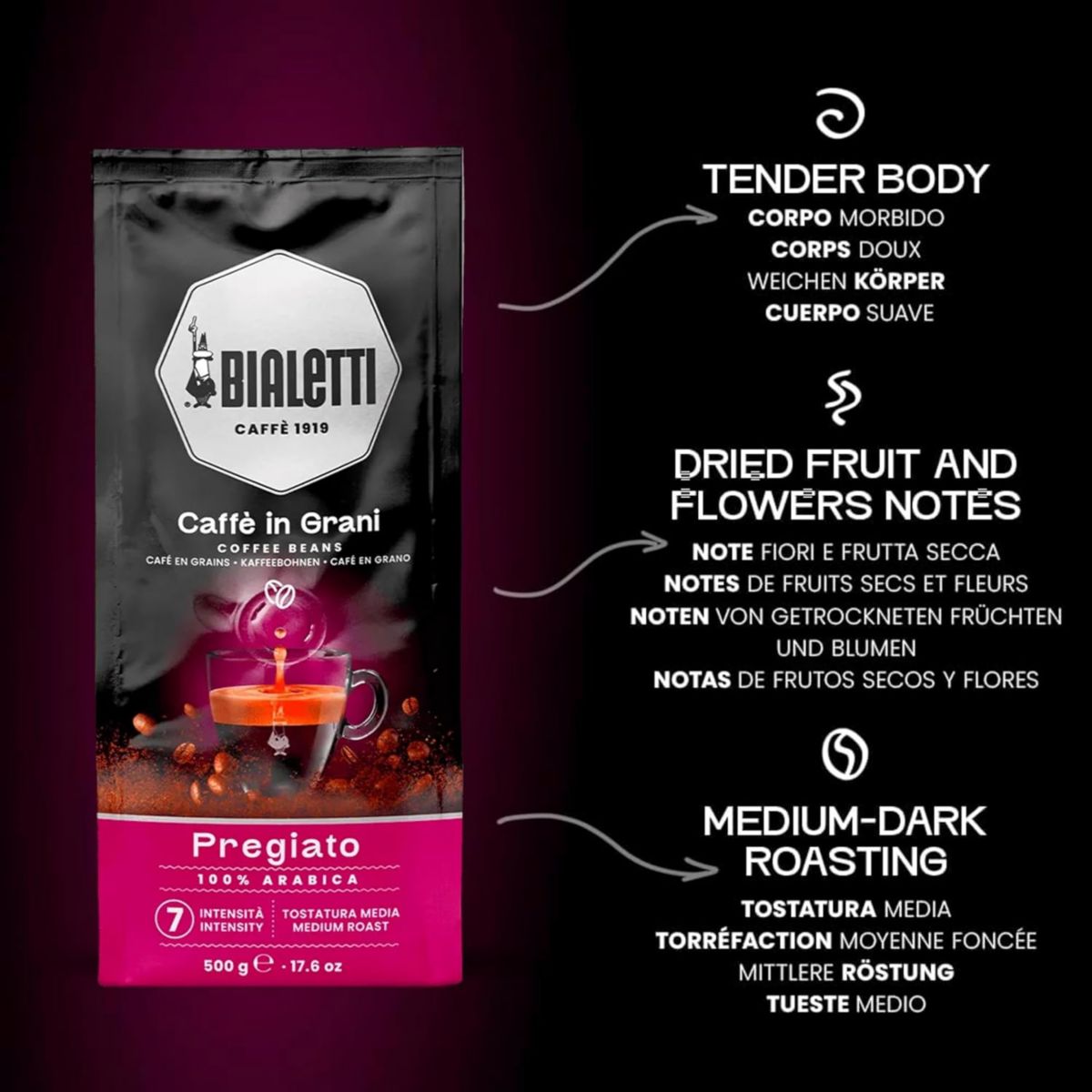 Café en grain Esperto Grani Pregiato 500g couleur unique, BIALETTI
