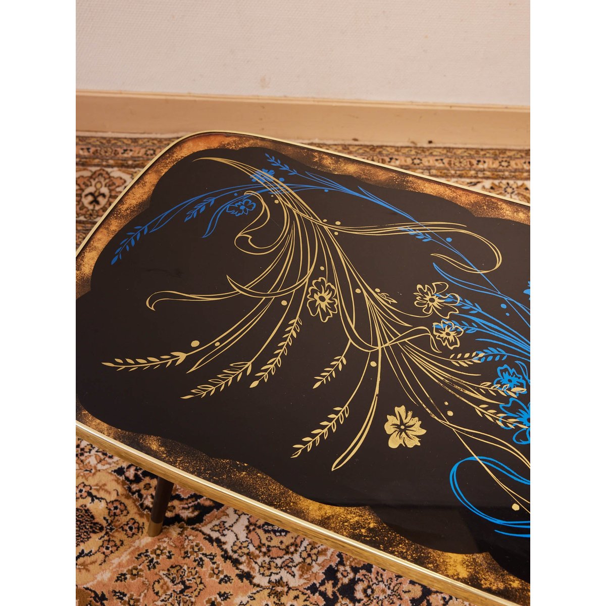 Table basse en verre Donna N°1544 - Bon état noir, DEBONGOUT