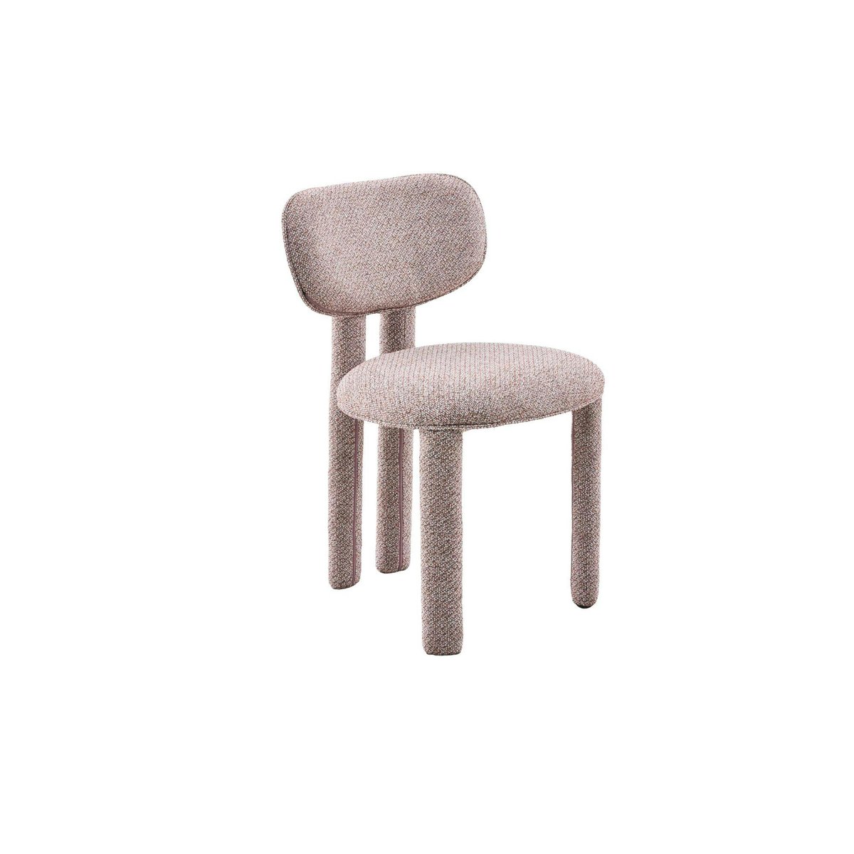 Chaise en tissu à pieds ronds (lot de 2) CORTINA rose, PIER IMPORT