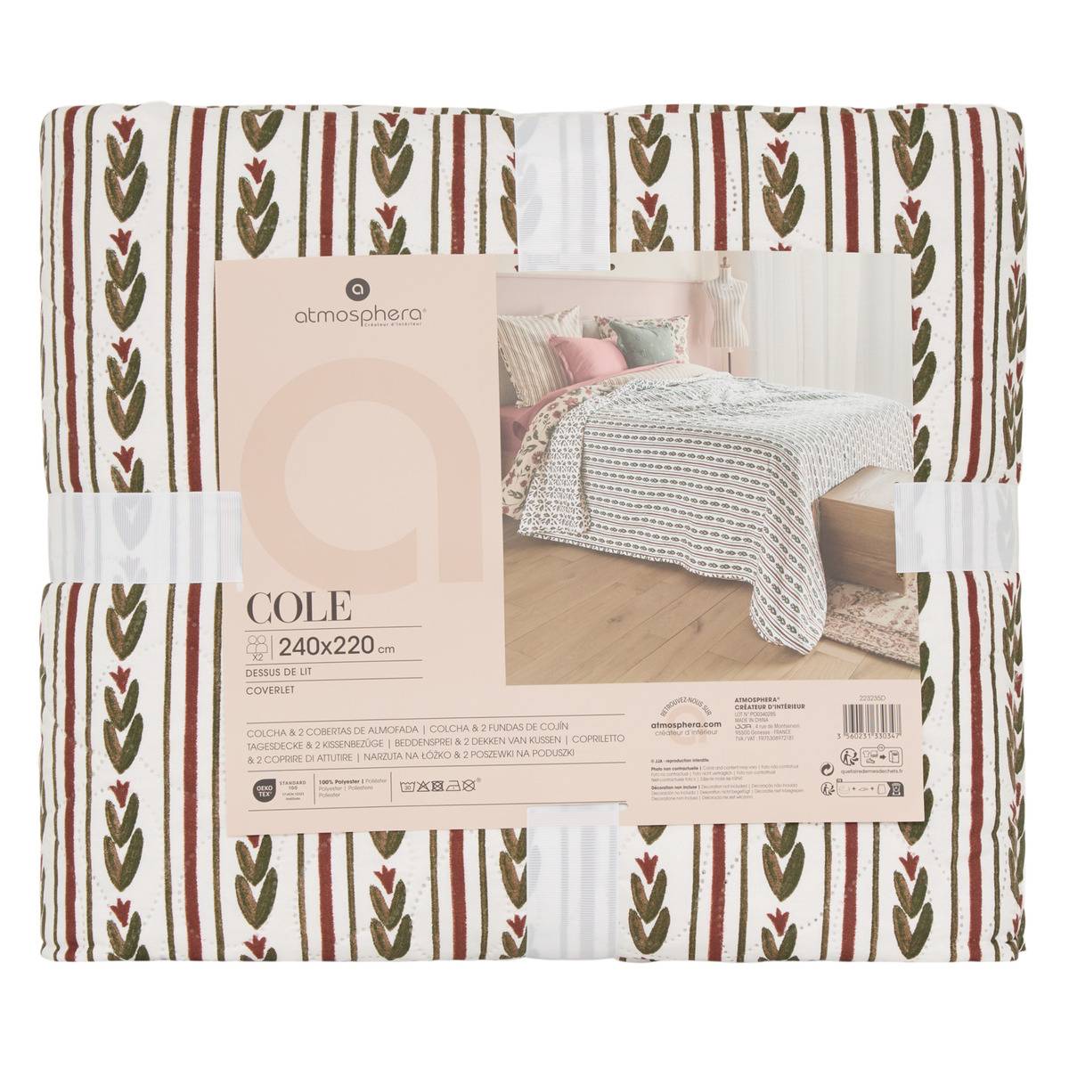 Dessus de lit double COLE blanc, ATMOSPHERA