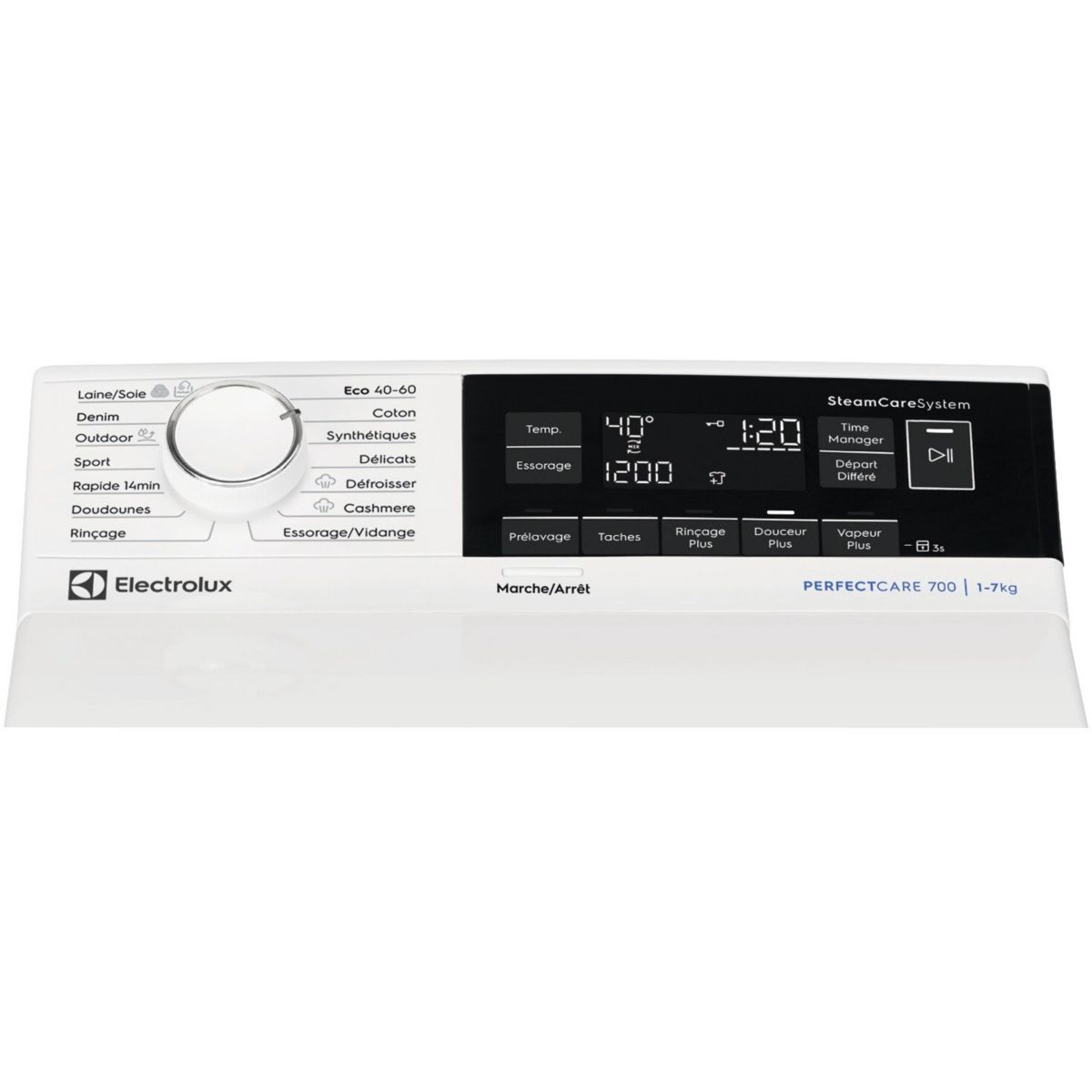 Lave linge top EW7T3733BA couleur unique, ELECTROLUX