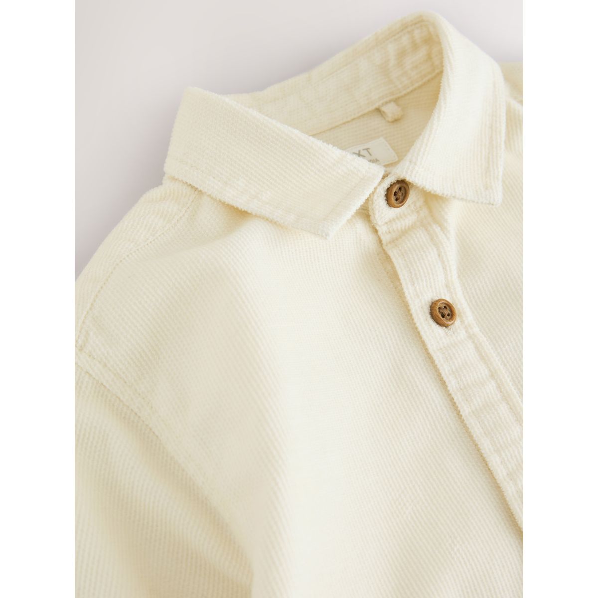 Chemise à manches longues en velours côtelé broderie chien écru, NEXT