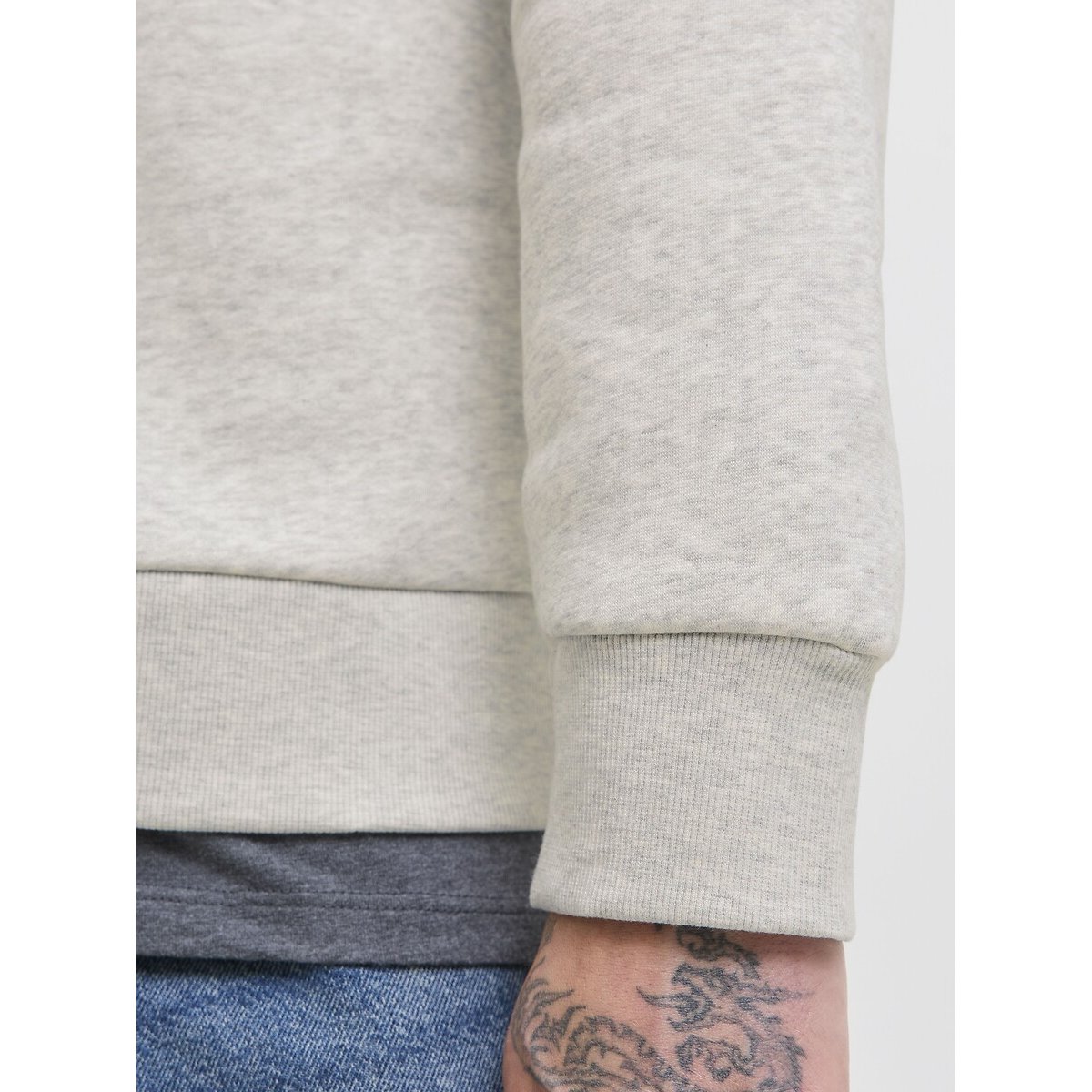 Felpa con cappuccio e logo beige, JACK & JONES
