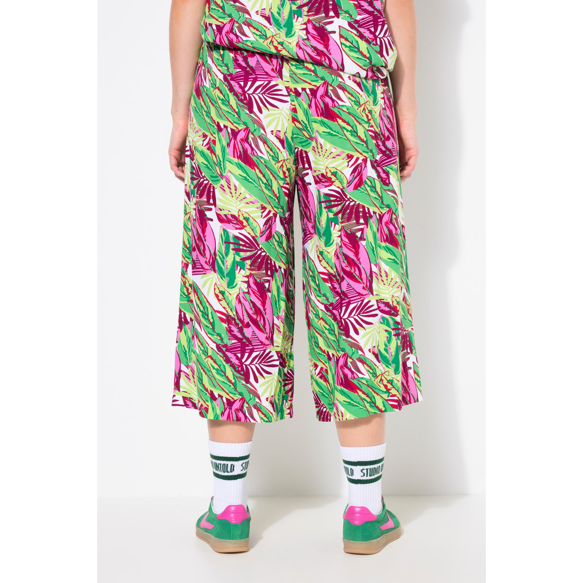 Jupe-culotte Wide Legs, imprimé jungle vert émeraude, STUDIO UNTOLD
