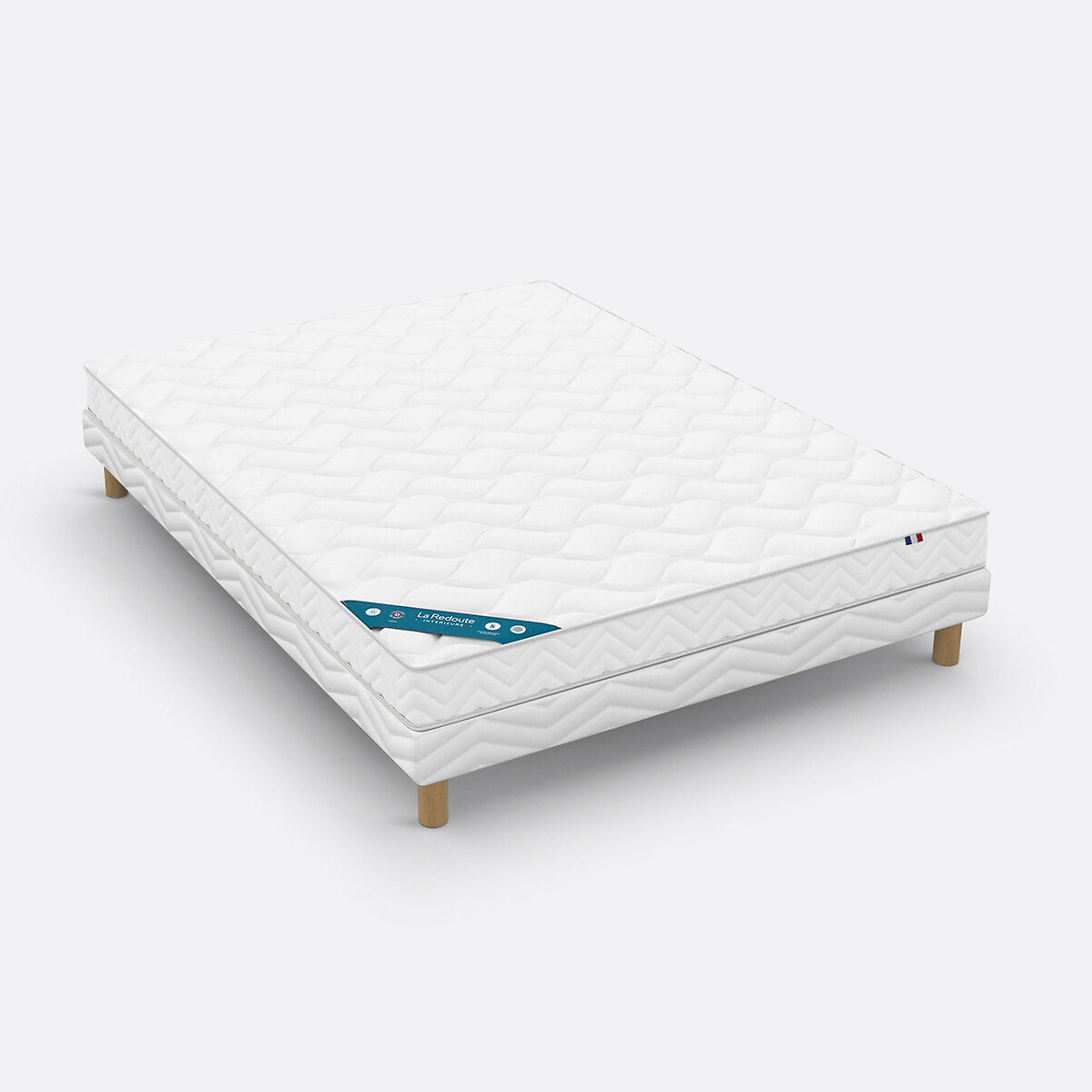 Ensemble matelas mousse HD 28Kg, soutien très ferme, accueil moelleux + sommier blanc, LA REDOUTE INTERIEURS