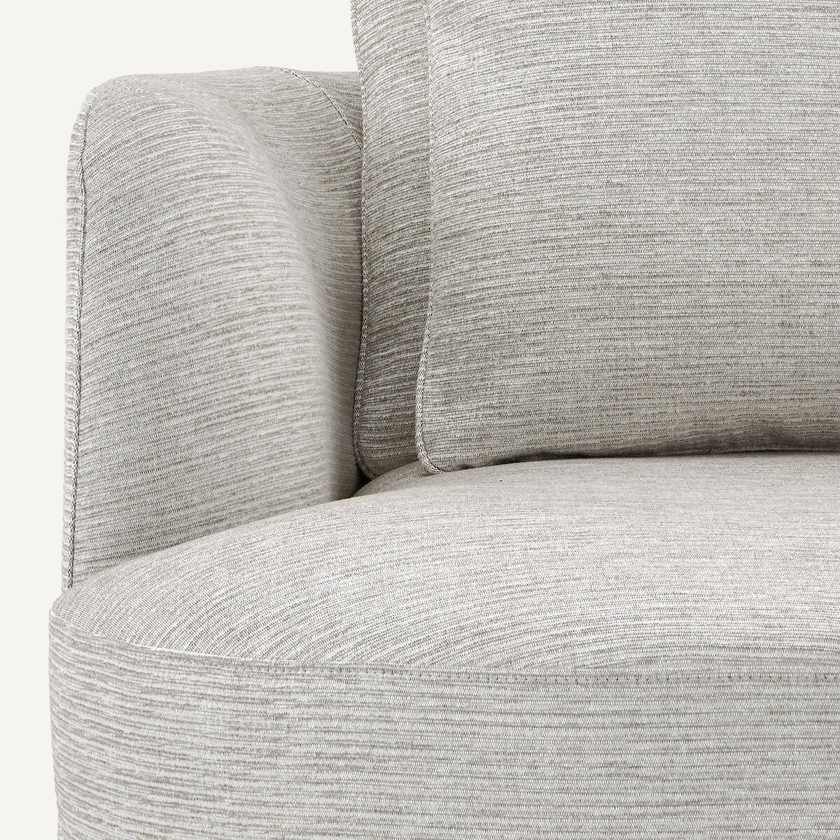 Linkes, abgerundetes Sofa-Element, modular, aus recycelter Baumwolle, TIBERIO hellgrau, AM.PM