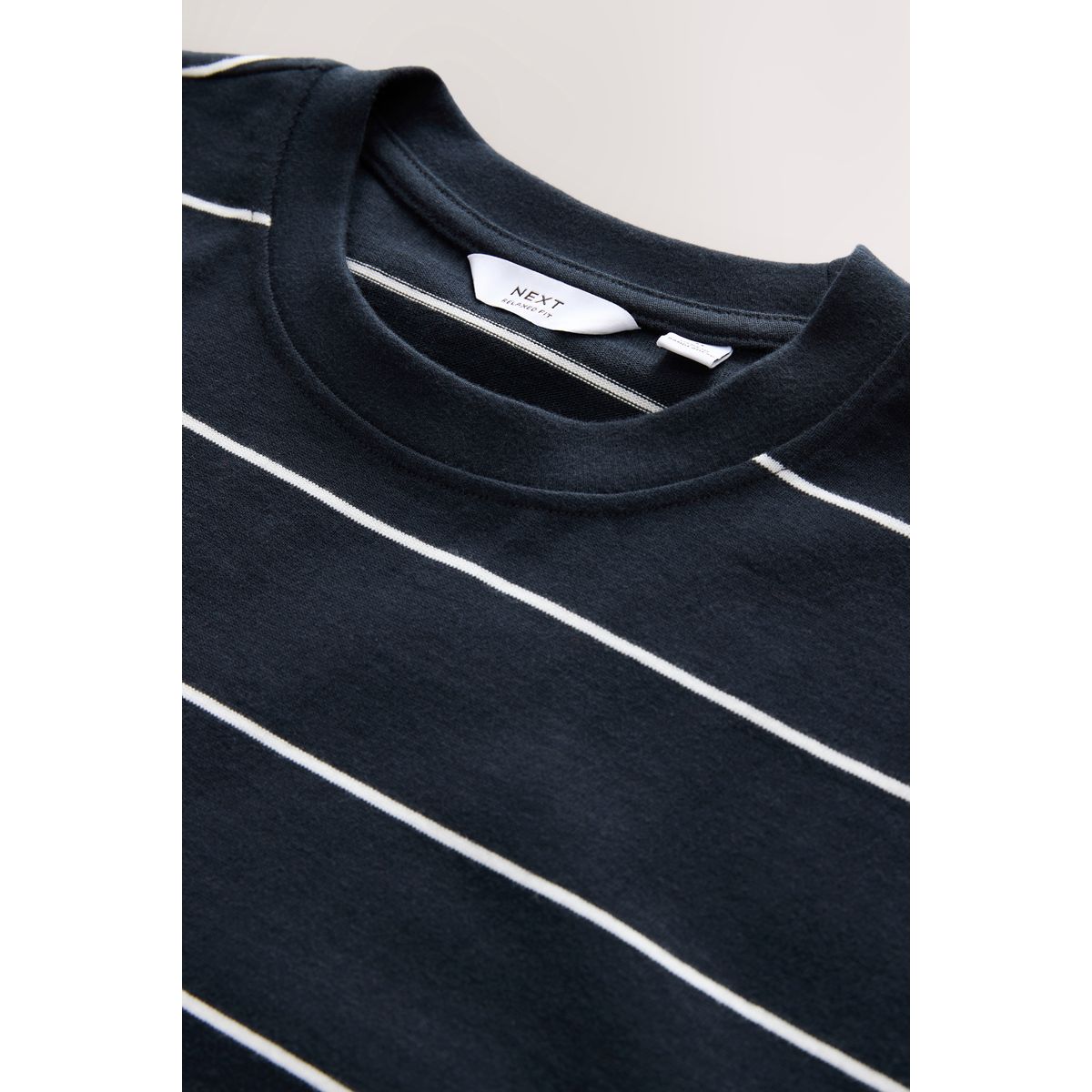 T-shirt 100 % coton épais à rayures bleu marine, NEXT