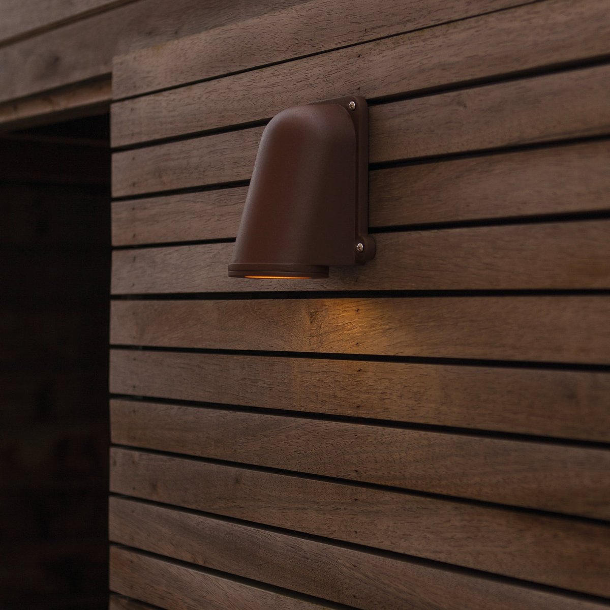 Applique murale d'extérieur sur secteur ANCOR aluminium corten culot GU10 H14,6cm matt brown, LUMISKY