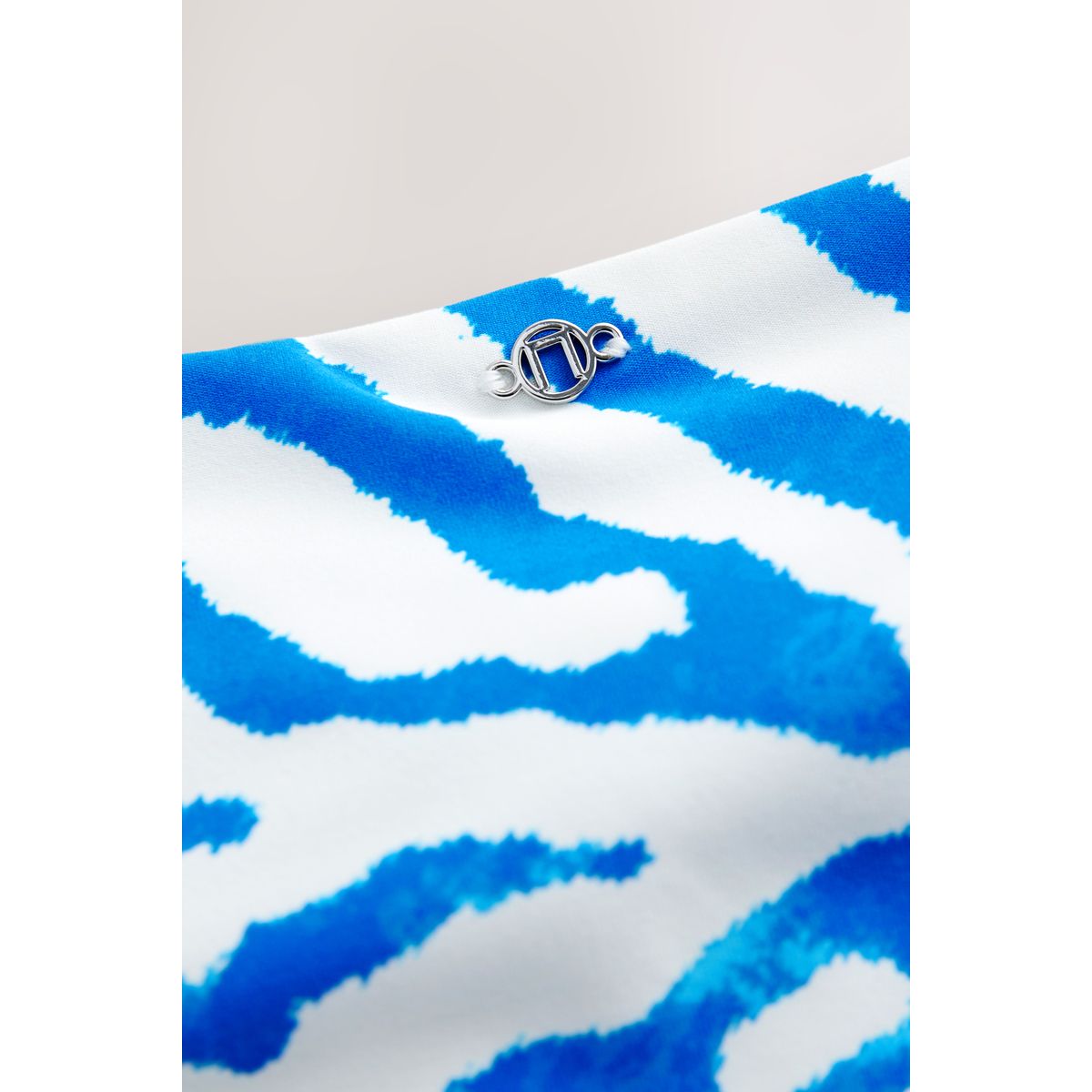 Bas de bikini drapé à taille haute bleu/blanc zèbre, NEXT
